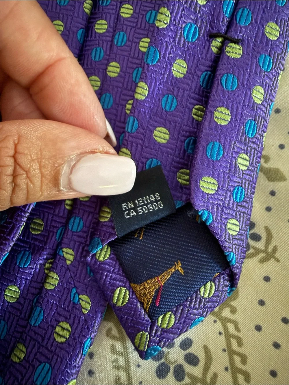 NWT Ted Baker London Purple Silk Polka Dot Tie - Picture 6 of 6